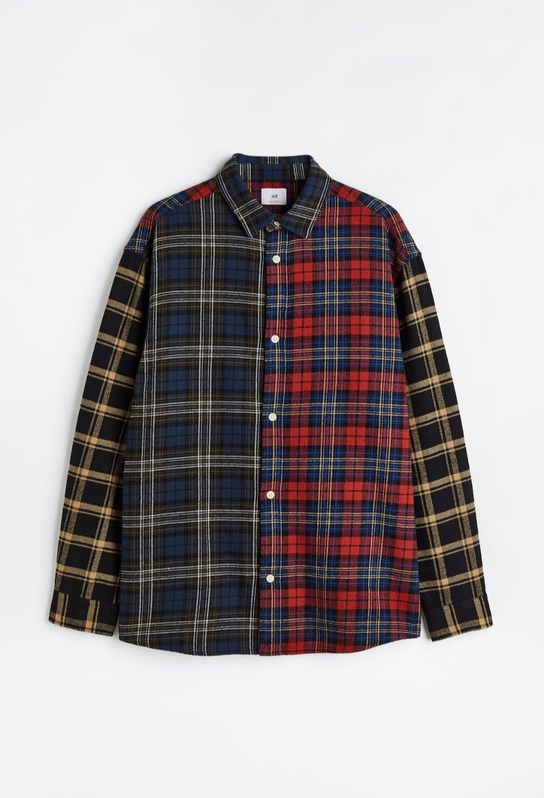 پیراهن چهار خونه پشمی اسپرت برند H&M